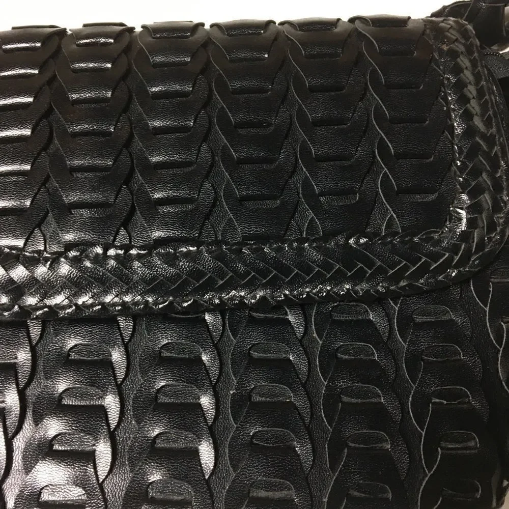 Y & S black weave pattern textured handbag NWOT